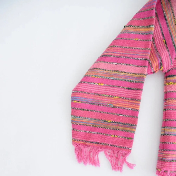 Vintage 90's Silver Stream 100% Cotton Pink Striped Button Up Textured Jacket S - Picture 8 of 12